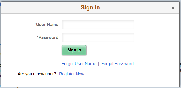 sign in with user name and password fields