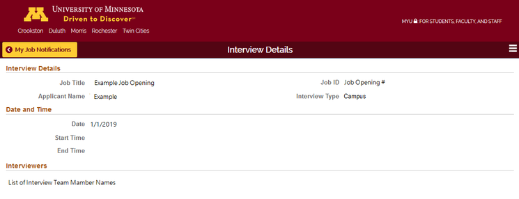 interview notification details