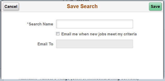 save search box with search name and email to fields