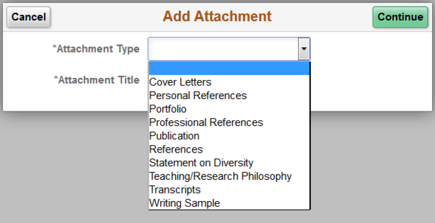 add attachment dropdown