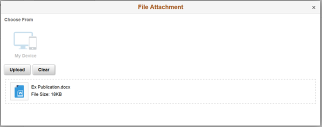 file attachment with upload button
