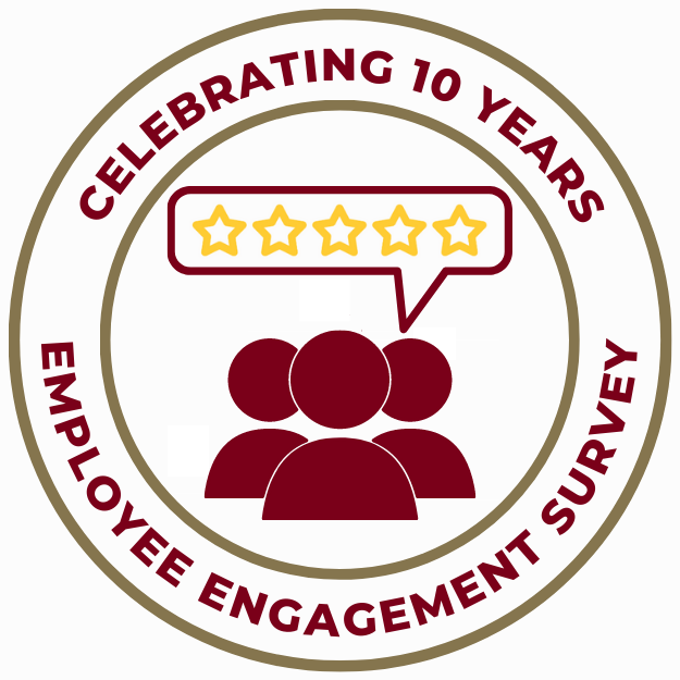 Logo of three people with phrase "Celebrating 10 years.  Employee Engagement Survey