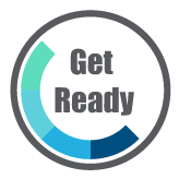 A circle with "get ready" in the middle of it. This is the first stage of feedback.