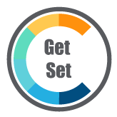 A circle with "get set" in the middle of it. This is the second stage of feedback.