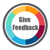 A circle with "give feedback" in the middle of it. This is the third and final stage of feedback.